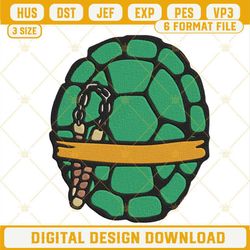 Ninja Turtle Michelangelo Shell Embroidery Designs, TMNT Yellow Turtle Embroidery Files.jpg