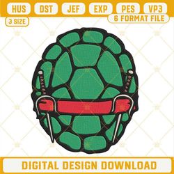 Ninja Turtle Raphael Shell Embroidery Designs, TMNT Red Embroidery Files.jpg