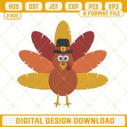 Pilgrim Hat Turkey Thanksgiving Embroidery Design File.jpg