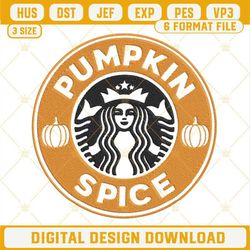 Pumpkin Spice Starbucks Logo Embroidery Design Files.jpg
