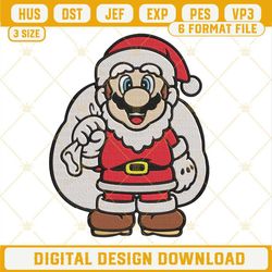 Super Mario Santa Claus Christmas Embroidery Design Files.jpg