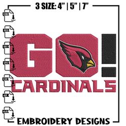 Arizona Cardinals Go embroidery design, Cardinals embroidery, NFL embroidery, sport embroidery, embroidery design,Embroi