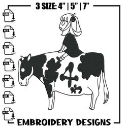 Anya riding a cow Embroidery Design, Spy x family Embroidery, Embroidery File, Anime Embroidery, Digital download,Embroi