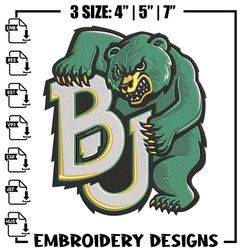 Baylor Bears logo embroidery design, NCAA embroidery, Sport embroidery,Logo sport embroidery,Embroidery design,Anime emb