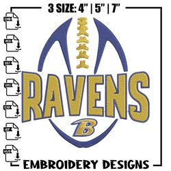 Baltimore Ravens Ball embroidery design, Ravens embroidery, NFL embroidery, logo sport embroidery, embroidery design.,An