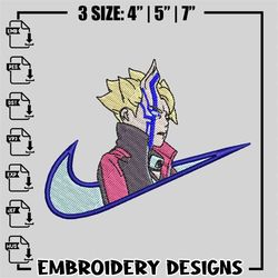Boruto nike ,Embroideryroidery design, Naruto ,Embroideryroidery, anime design, logo design, anime shirt, Instant downlo