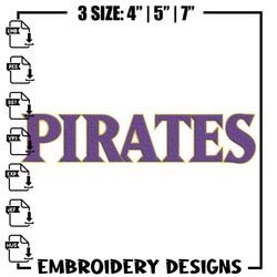 Carolina Pirates logo embroidery design, NCAA embroidery, Embroidery design, Logo sport embroidery, Sport embroidery,Emb