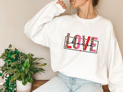 Leopard Print Love Shirt Women, Valentines Day Gift, Gift for Girlfriend, Cute Love Shirt, Love with Heart T-shirt, Gift