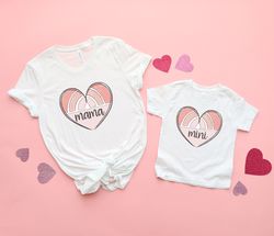 Rainbow Hearts Shirt, Valentines Shirts for Mama and mini, Mommy and Me Outfits, Gift for Mom and Daughter, New Mom Gift