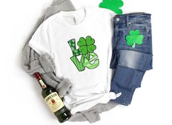 Love St Patricks Day Shirt, Shamrock Love Shirt, Luck of the Irish, St Pattys Shirt, Irish Gift, Shamrock Shirts, Patric