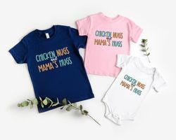 chicken nugs mama hugs shirt,funny toddler shirt,gift for toddler,funny kids shirt,mothers day gift tee for kids and mom