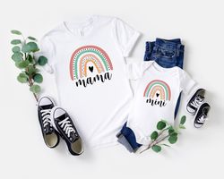 Mama Mini Heart Rainbow Shirt,Mama Mini Rainbow Shirt, Matching Mommy And Me Shirt,Mothers Day Gift,Gift For New Mom,Mom