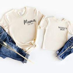 Mama and Mamas Boy T Shirts, Mommy and Boy Shirt, Mamas Boy Shirt, Mama Shirt, Boy Mama Shirt, Mom and Son Matching Tee,