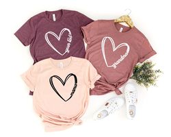 Custom Text Heart Shirt, Your Name Heart  Shirt, Custom Grandma Shirt, Personalized Mom Shirt, Customized Heart Shirt, C