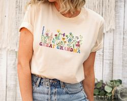 Great Grandma Shirt, Great Grandma Wildflowers Shirt, Great Grandma Gift, Gift For Great Grandma, Mothers Day Gift,Great