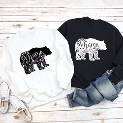 Mama Bear Sweatshirt, Floral Mama Sweatshirt, Mama Bear Hoodie, Pregnancy Reveal Sweatshirt, Mama to be Sweatshirt, Gift