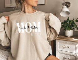 Mom Est Sweatshirt,  Custom Mom Sweatshirt, Kids Names Mom Sweatshirt, Mothers day Gift, Mom Est Hoodie, Kids Names Mom