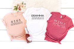personalized gramma shirt, gigi shirt, custom name shirt, grandchildren name shirt, kid names shirt, personalized gigi s