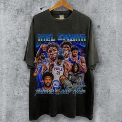 Joel Embiid 90s Style Vintage Bootleg Tee graphic shirt Kansas Basketball Maxey Bootleg Philly Rap The Process