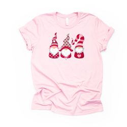 Valentines Day Tee, Cute Three Valentines Day Gnomes Design on premium unisex shirt, 2 color choices, 2X, 3X, 4X, plus s