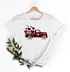 Valentines vintage Truck,Valentines buffalo plaid Truck Shirt, Valentines Day Shirts, Heart Shirt, Cute Valentine Shirt,