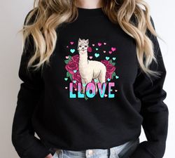 LLama LLove Sweatshirt, Valentines Day Llama, Valentines Sweatshirt, Valentines Love Sweater, Valentines Day Gift, Cute