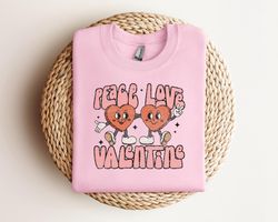 Cute Valentines Day Sweatshirt, Retro Love Sweatshirt, Hearts Sweatshirt, Valentines Day Tee Shirt, Womens Valentines Cr