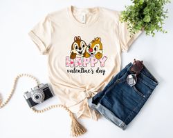 Happy Valentines Day Chip n Dale Shirt, Valentine Double Trouble Shirt, Disney Love Shirt, Valentine Matching Shirt, Dis
