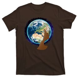 mother earth afro hair galaxy t-shirt