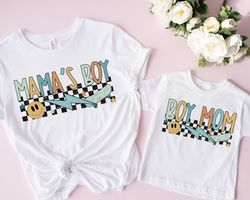 mommy and me shirts, neutral mamas boy onesie, boy mom shirts, retro mother and son outfit, new baby gift, baby shower g