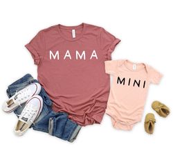 mama and mini shirt, mothers day mom and daughter outfit, mommy son matching clothes, baby clothes, mommy and me gifts,