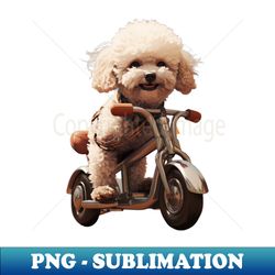 Cute poodle on tricycle - Sublimation-Ready PNG File - Transform Your Sublimation Creations