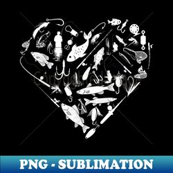 Fishing Hooks Rods Lures Fish Heart Shape Fisherman - Exclusive PNG Sublimation Download - Unleash Your Creativity
