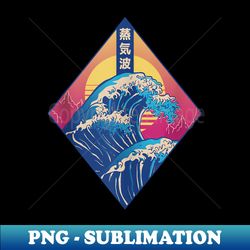 Retro Great Wave Japanese Vaporwave 90s Aesthetic - Modern Sublimation PNG File - Stunning Sublimation Graphics
