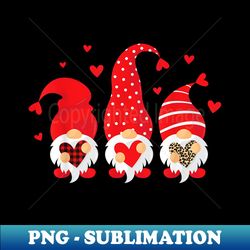 Valentine Gnomes Holding Heart Leopard Happy Valentine Girls - Premium PNG Sublimation File - Unleash Your Inner Rebellion