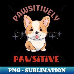 Pawsitively Pawsitive Corgi - Instant PNG Sublimation Download - Bring Your Designs to Life