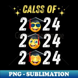 Class of 2024 Funny Kawaii Faces - Unique Sublimation PNG Download - Create with Confidence