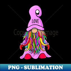 valentine hippie gnome love hat valentine's day gnome love - png transparent sublimation file - capture imagination with every detail