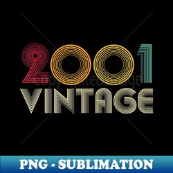 22th Birthday 22 Years Old Retro Vintage 2001 - Exclusive PNG Sublimation Download - Boost Your Success with this Inspirational PNG Download
