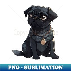 Black Pug Dog For Dog Mom Dad Funny Cute Black Pug - Sublimation-Ready PNG File - Bold & Eye-catching