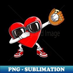 Baseball Valentines Day Dabbing Heart Boys Baseball - Signature Sublimation PNG File - Bring Your Designs to Life