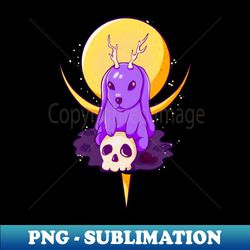 Creepy Rabbit With Antlers Occult Goth - Artistic Sublimation Digital File - Boost Your Success with this Inspirational PNG Download