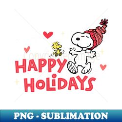 Peanuts - Happy Holidays love Snoopy and Woodstock - Sublimation-Ready PNG File - Perfect for Sublimation Mastery