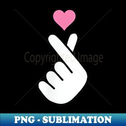 K-POP Merchandise - K-Drama - Finger Heart Hand - I Love You - Instant Sublimation Digital Download - Vibrant and Eye-Catching Typography