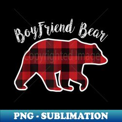 boyfriend bear  men red plaid christmas pajama - digital sublimation download file - revolutionize your designs