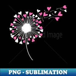 Dandelion Spread Hearts For Valentine's Day Love Cute Flower - Instant Sublimation Digital Download - Bold & Eye-catching