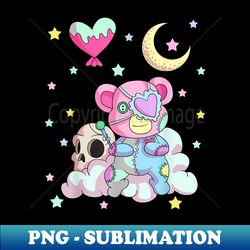 Kawaii Pastel Goth Bear Skull Balloon Cute Creepy Bear - Professional Sublimation Digital Download - Bring Your Designs to Life