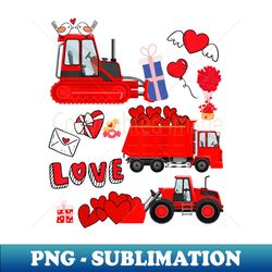 Construction Vehicle Valentine Crane Truck Cute Boys - Aesthetic Sublimation Digital File - Bring Your Designs to Life