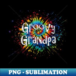 Groovy Grandpa T Novelty Colorful Fun - Decorative Sublimation PNG File - Perfect for Creative Projects