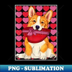 Valentine's day - Corgi with a red heart box - Special Edition Sublimation PNG File - Bold & Eye-catching